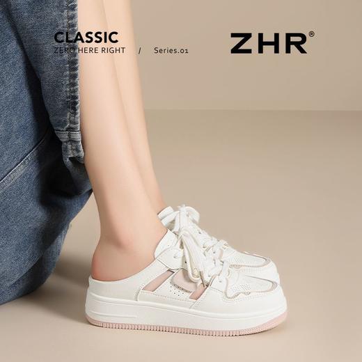 ZHR则则镂空透气包头半拖鞋女夏季小白鞋软底小白鞋半拖鞋女外穿 商品图8