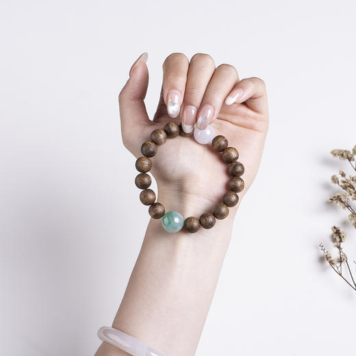 xy0483沉香+翡翠大手串 商品图7