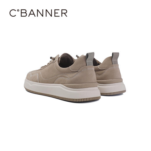 4楼千百度2025秋季真皮板鞋透气真皮鞋垫橡胶大底便穿男鞋A25407573 商品图3