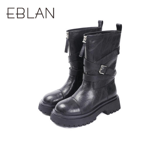 2楼伊伴2024冬季时尚潮流女靴单靴B24529502 商品图4