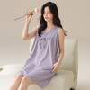 丁摩 夏季【棉+莫代尔】睡裙女士无袖V领蕾丝高级感家居服夏天女款中长裙5ZF- 商品缩略图2