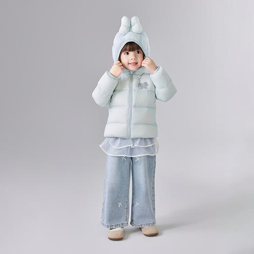 笛莎Deesha 童装女童羽绒服2025冬新款女童可爱甜美立体造型连帽羽绒服 商品图3