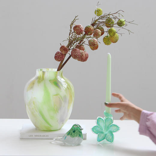 创意絮状星空渐变彩色磁粉花瓶中古风鲜花餐桌台面客厅装饰花瓶 商品图1