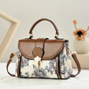 雀说 撞色时尚柔软印花单肩包简约手提斜挎女士小方包T0281 商品缩略图7