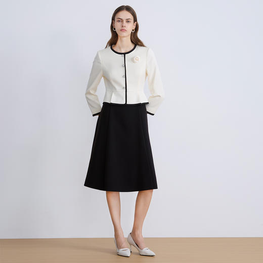 【早秋连衣裙】EITIE爱特爱精致小香风假两件优雅气质2025秋新款连衣裙C2507824 商品图3