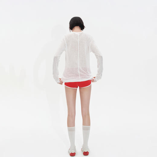 Herlian2025年秋季新品女士轻薄简约logo装饰oversize罩衫T恤衫 商品图3