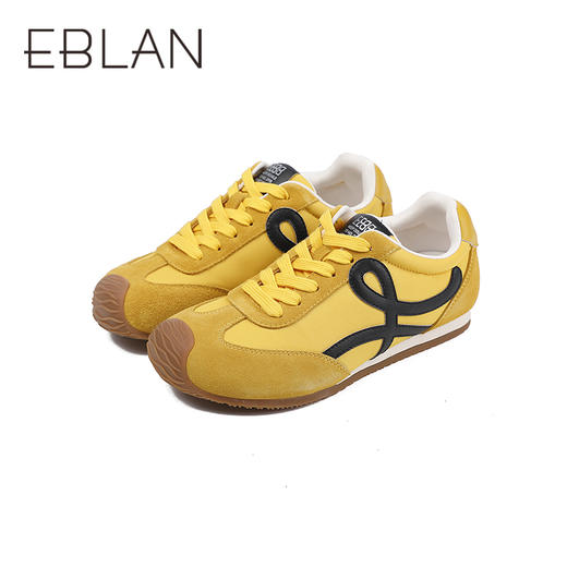 2楼伊伴2025年秋季撞色德训鞋时尚轮廓线条感鞋面单鞋B25495803 商品图3