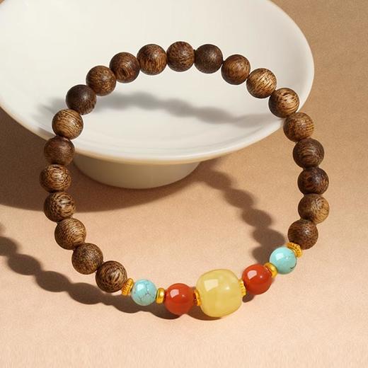 暖阳蜜蜡转运珠沉香木手串6mm 商品图0