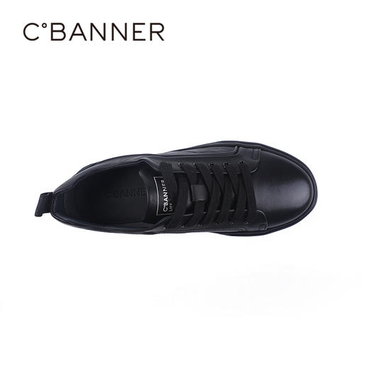 4楼千百度2025秋季轻盈发泡大底真皮板鞋真皮透气鞋垫男鞋A25482091 商品图2