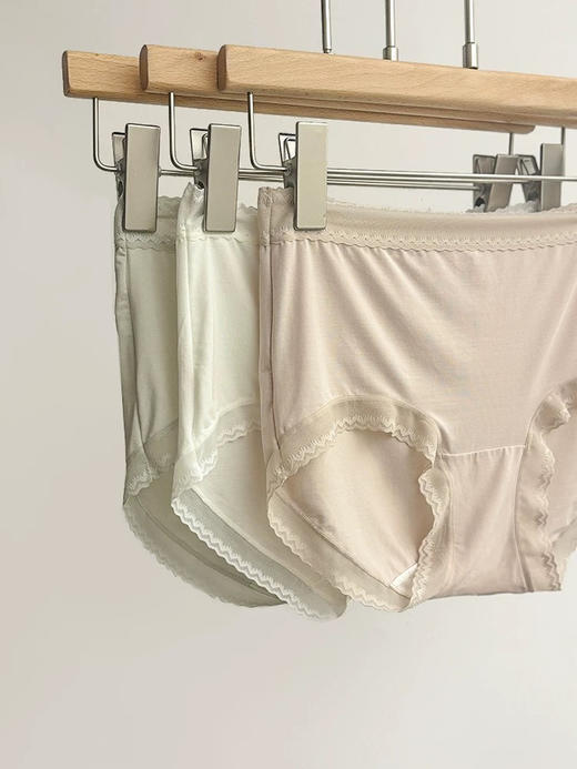 奥地利兰精超柔超细旦莫代尔亲肤透气舒适女中腰三角裤蕾丝Z027 商品图2