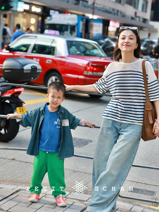 PETIT SCHAN小闪 CLO#870 Sail 风帆 亚麻混纺条纹短袖套头衫 商品图3