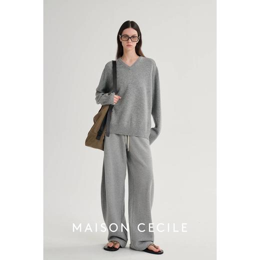 MAISON CECILE 春秋亚麻宽松休闲连帽卫衣外套/松紧腰抽绳长裤 商品图3