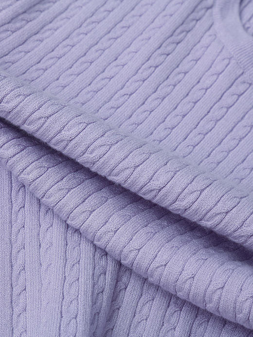 温柔米白！针织绞花背心 无袖 U 领 基础款内搭叠穿神器 商品图5