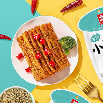 源氏 辣条儿时豆干零食小吃 香辣小豆筋300g/袋 内含10包 商品图2