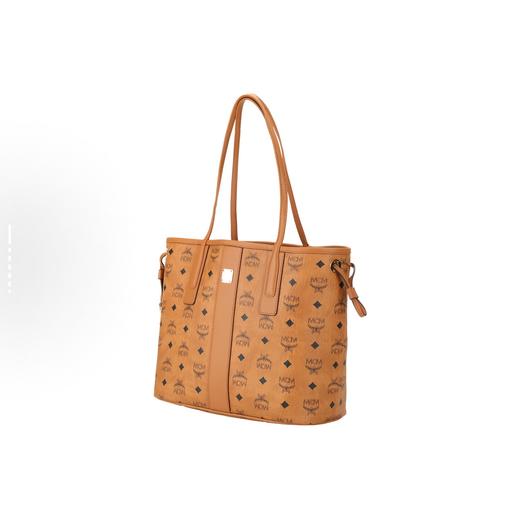 MCM Liz Visetos 老花满印双面棕色拼干邑色 商品图1