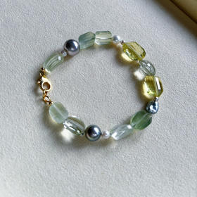 ONLY系列 18K镶天然水晶、葡萄石、大溪地珍珠和AKOYA珍珠 手链