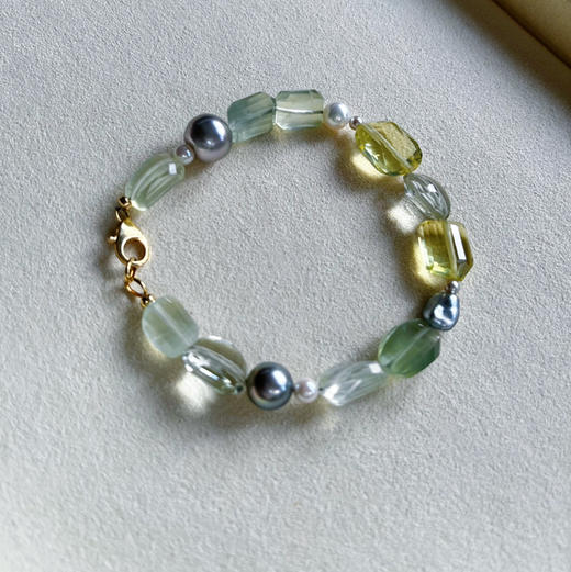 ONLY系列 18K镶天然水晶、葡萄石、大溪地珍珠和AKOYA珍珠 手链 商品图0