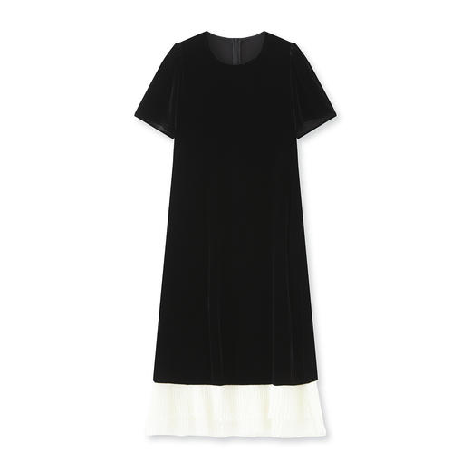 「高货wl」全新升级【铂金会员422/天猫569/差价147】(13025)洛诗琳真丝丝绒撞色拼接连衣裙2025夏季气质优雅显瘦裙子 商品图4