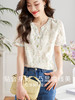 【专属特价】熙世界2025夏季新款法式碎花雪纺衫上衣时尚女装时髦洋气短袖小衫 商品缩略图1