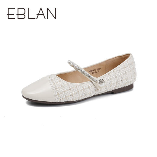 2楼伊伴2025年秋季优雅小香风舒适通勤低跟便鞋单鞋B25461006 商品图0