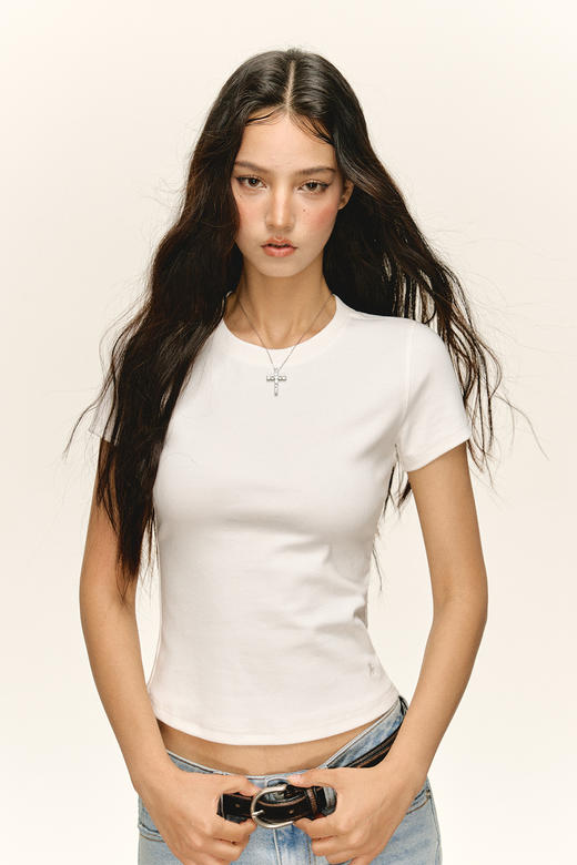【Coco联名】Ariseism&coco 美式复古短袖T恤女夏季新款修身上衣 商品图5