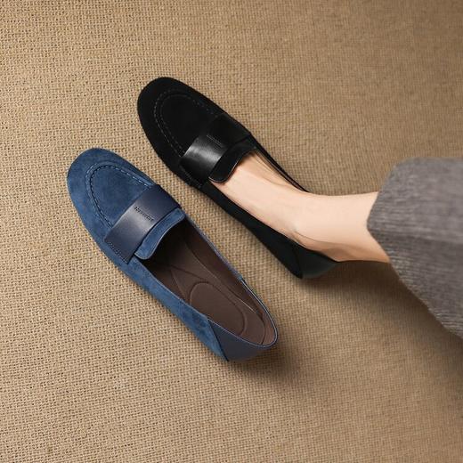 【预售5天】真皮圆头低跟乐福鞋女新款英伦软底舒适单鞋百搭平底鞋小皮鞋AJ&AJ9989 商品图4