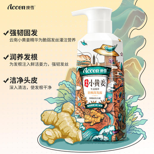 澳雪小黄姜洗发水500ml*2（防脱固发+控油去屑） 商品图1