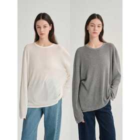 MAISON CECILE 四色/天丝亚麻舒适透气宽松百搭针织长袖上衣