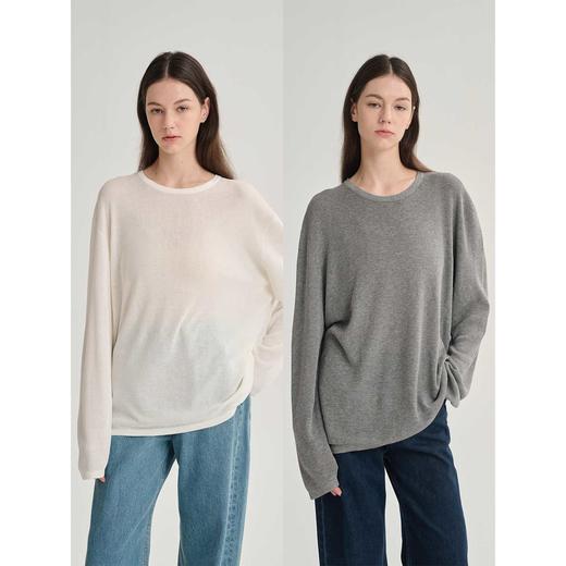 MAISON CECILE 四色/天丝亚麻舒适透气宽松百搭针织长袖上衣 商品图0