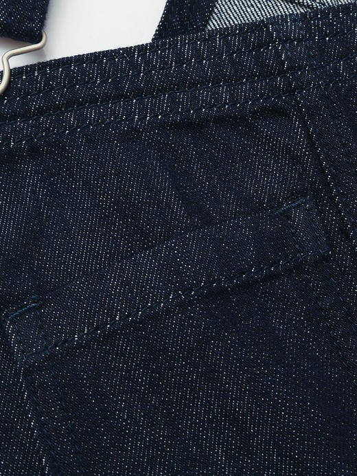 复古回潮！深蓝色牛仔背带裙 交叉背带 减龄长款连衣裙 商品图4