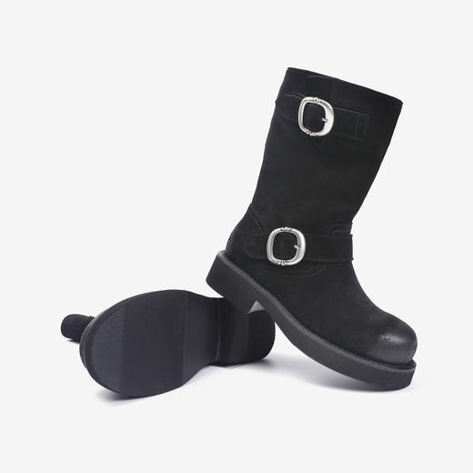 2楼伊伴2024冬季女鞋单靴B24500555 商品图7