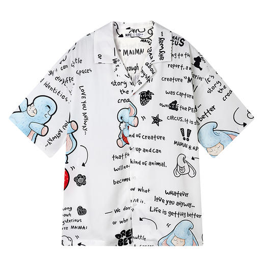 NPC潮牌＆MAIMAI联名系列天丝满印衬衫宽松夏季情侣装NP34SH01 商品图6