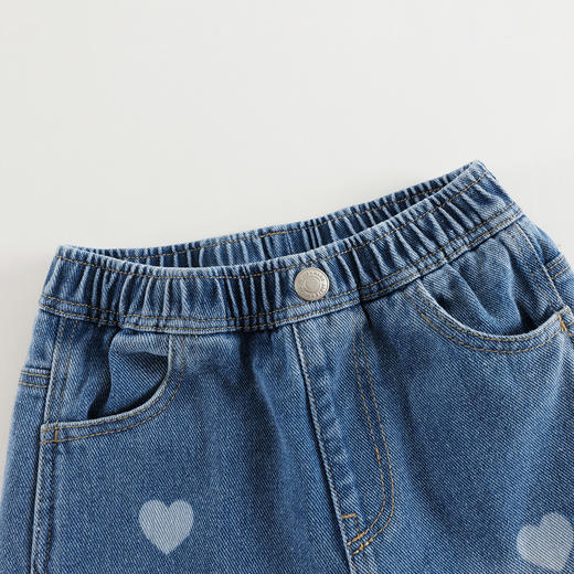 马克珍妮女童时尚卷边爱心直筒裤2025年秋装新款551527 商品图3