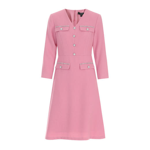 EITIE爱特爱气质精致优雅V领小香风收腰显瘦通勤连衣裙秋季新款7907619 商品图7