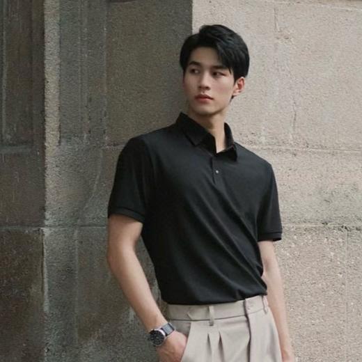 【罗蒙冰丝无痕透气POLO衫】纯色T 夏季薄款翻领 速干上衣polo衫 商品图3