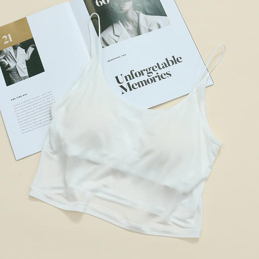 丁摩 打底真丝U型美背内衣防走光抹胸吊带背心桑蚕丝光面文胸宽松5ZF-221 商品图5