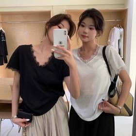 Beau Muse 雪花棉蕾丝短袖