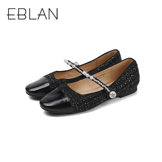 2楼伊伴2025年秋季优雅小香风舒适通勤低跟便鞋单鞋B25461006 商品图4