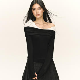 Ariseism 美式复古设计感假两件长袖T恤女秋季新款上衣