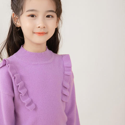 Avann阿曼衣12针木耳边女童羊毛衫MF16 商品图1