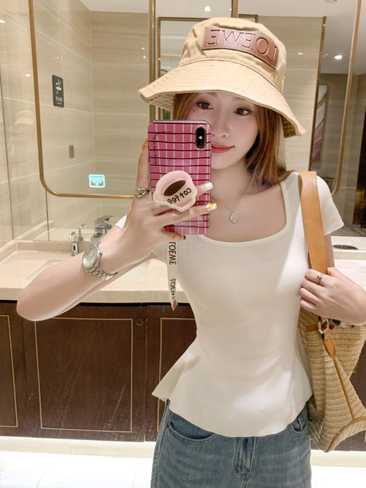 <曾小咸推荐>3.26现货秒杀 ！微信超特价！！2色方领短袖T恤 日常129.99 立减70 秒杀59.99！ 商品图5