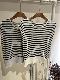 【门店同款】ENJOY夏季侧系带条纹针织衫 163495597