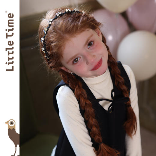 littletime女童发箍2025新款儿童蝴蝶水晶发饰女孩头饰发卡头箍 商品图3
