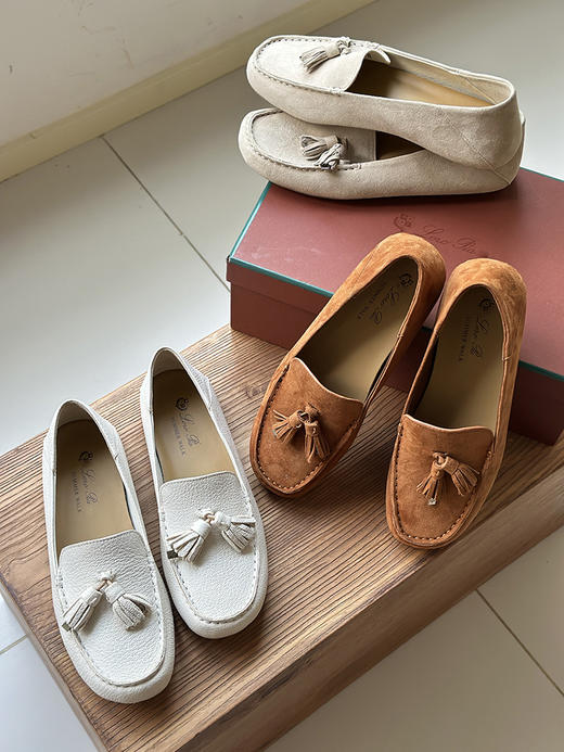 现货 THS-限时 LP家 羊京皮女士莫卡辛鞋 吊饰流苏配饰乐福鞋 3色 BZ1255 商品图3