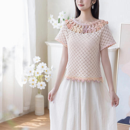 苏苏姐家梦草短袖手工diy衣服钩针蕾丝毛线团自制材料包 商品图2