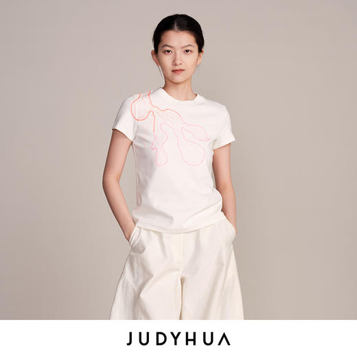 JUDYHUA 追逐系列刺绣短袖T恤 商品图0
