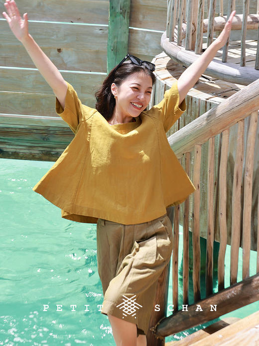 PETIT SCHAN小闪 CLO#876 soft power 软实力 一千零一夜系列色织亚麻棉短裤 商品图3