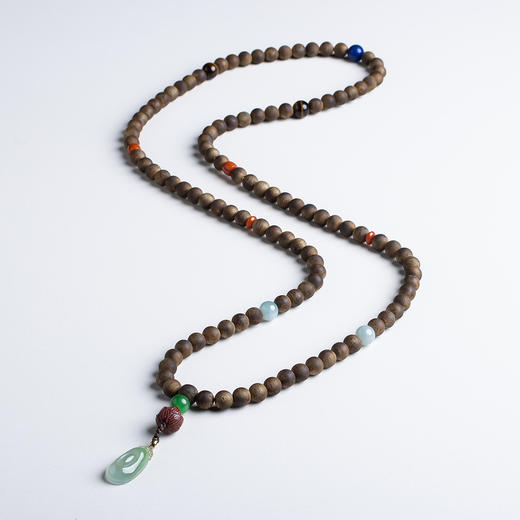 XY0491沉香+翡翠福贝手链项链 商品图2