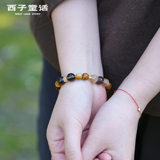 「灵隐景区直发」金霸招财水晶手串 三重能量黄水晶+金虎眼财富 勇气黄虎眼护佑 女生高定能量手链 商品图1