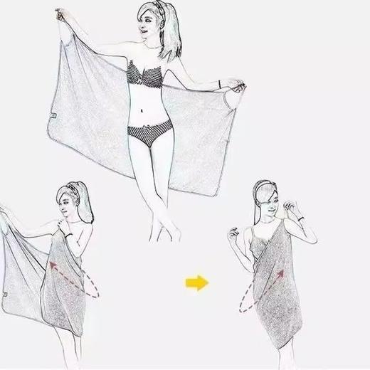 后背绝美✨【纯棉四层吊带浴巾】浴巾睡衣二合一懒人必备‼️ 商品图5